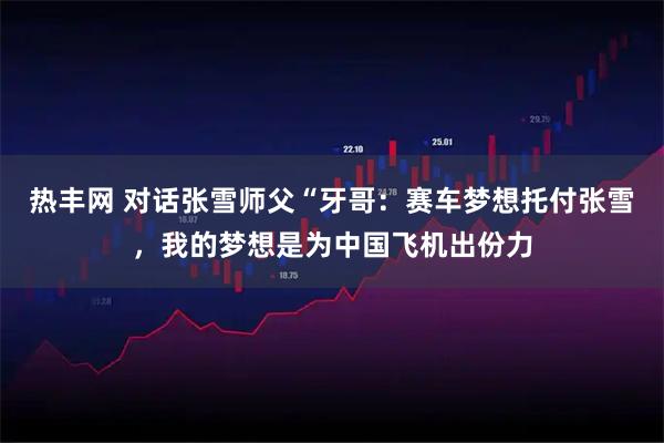 热丰网 对话张雪师父“牙哥:赛车梦想托付张雪,我的梦想是为中国飞机出份力